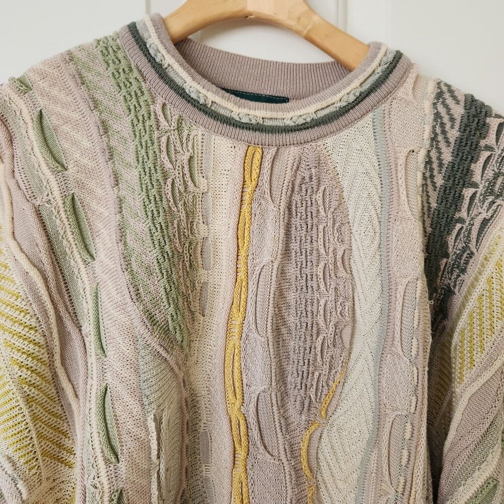 Vintage Tundra Canada Textured Knit Cotton Sweater Warm Soft Cozy 90's Cabincore - Picture 4 of 13